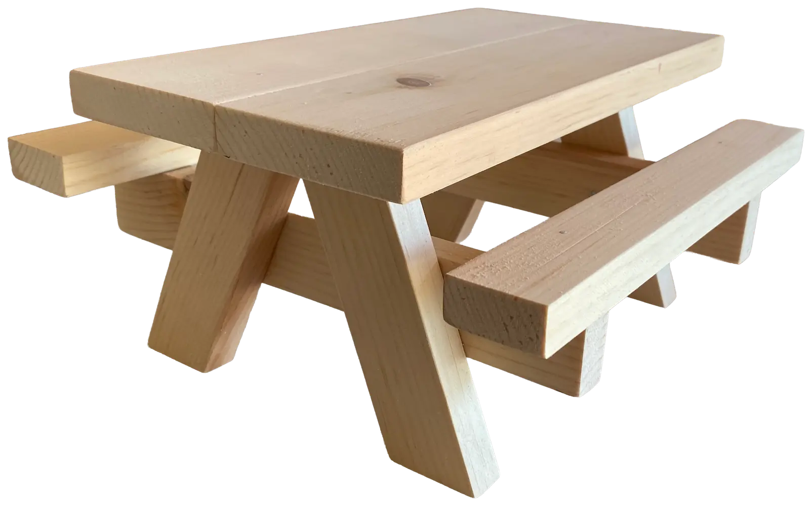 A tiny picnic table.