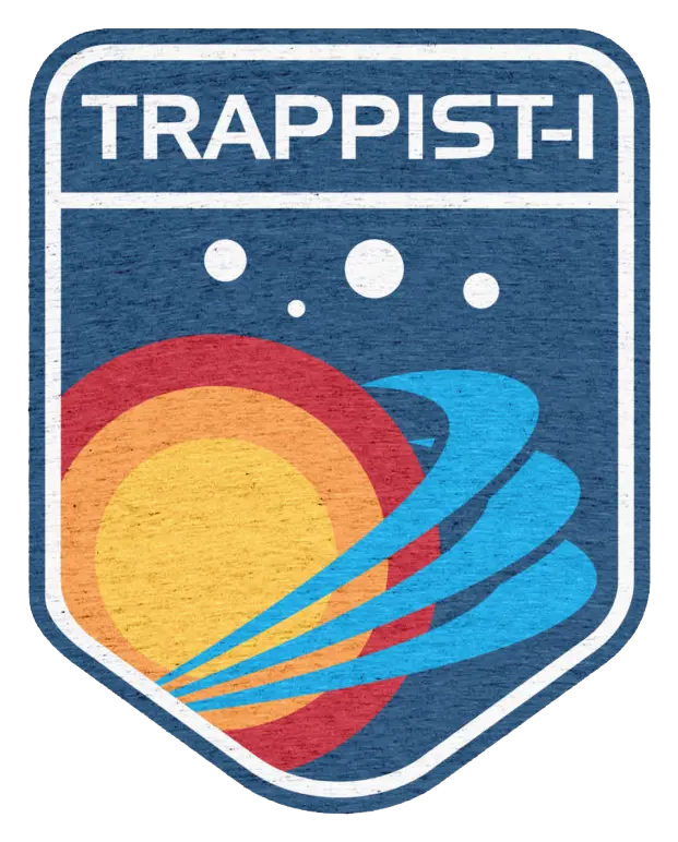A mission patch for the Trappist-1 star system.